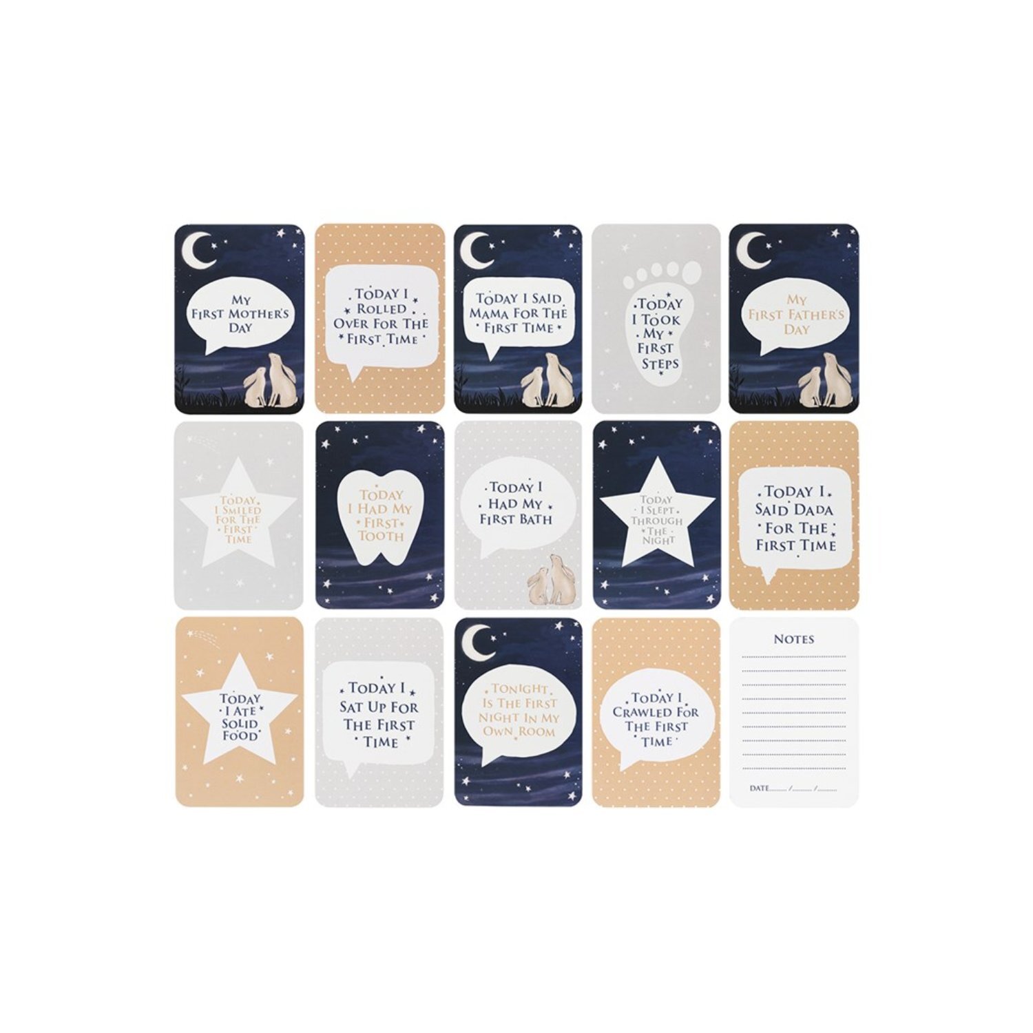 Baby First Year Milestone Cards Keepsake Box Baby Shower Gift Set - Green