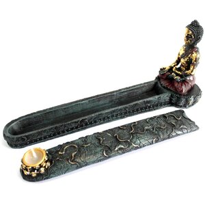 Antique Buddha Incense Burner Box Zen Meditation Decor