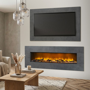 Acantha Pinnacle Fully Inset Media Wall Fire with Slate effect