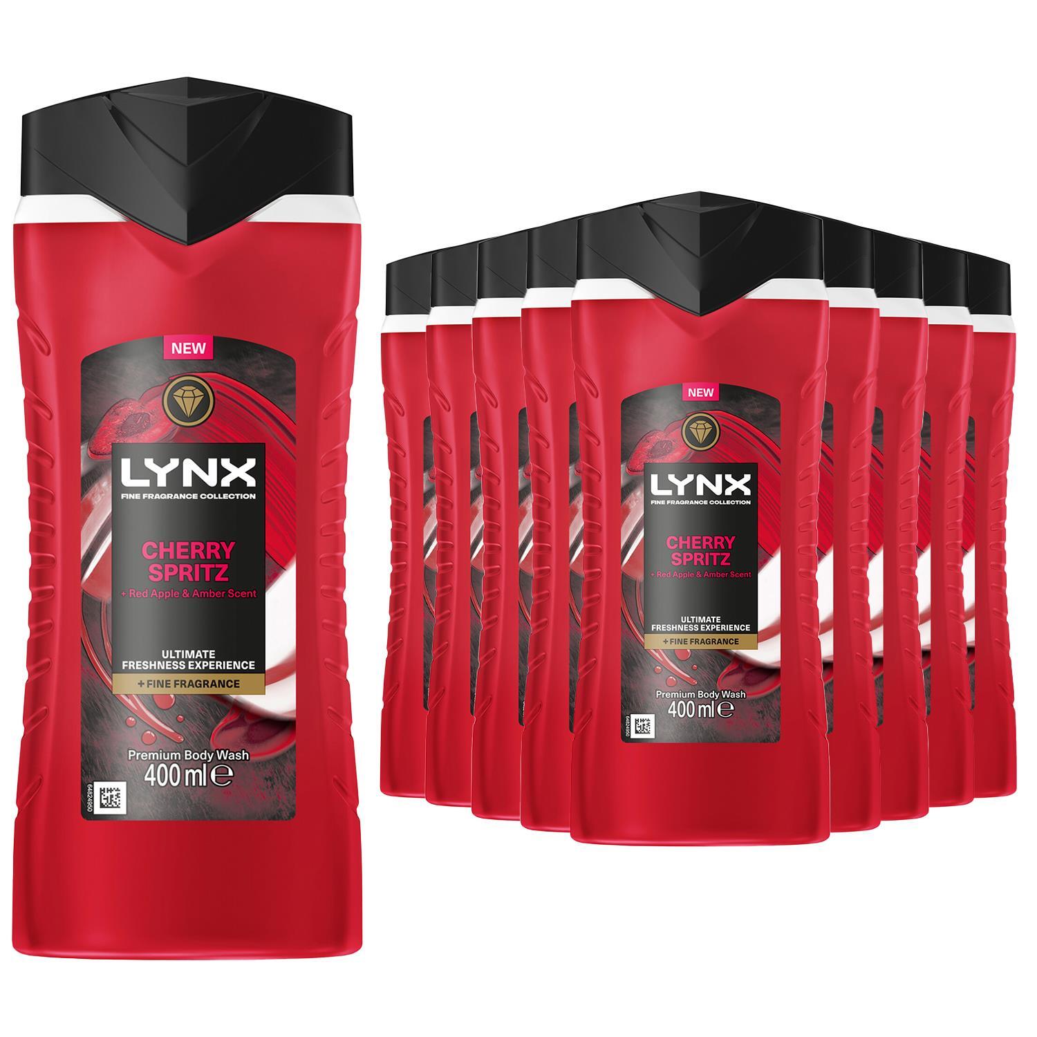 Lynx Cherry Spritz Body Wash With 12Hrs Of Freshness For Men 400Ml, 6 Pack - 22Cm