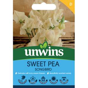 Unwins Sweet Pea Seeds 'Songbird' - Fragrant Pastel Climbers for Cutting, Trellises and Displays
