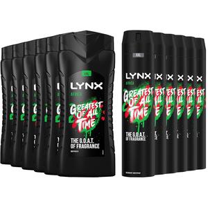 Lynx Africa 12H Refreshing Shower Gel 500ml, 6 Pack with 48H Fresh Body Spray 250ml, 6 Pack