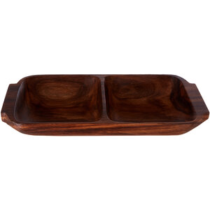 Kora Acacaia Two Section Serving Dish With Handles