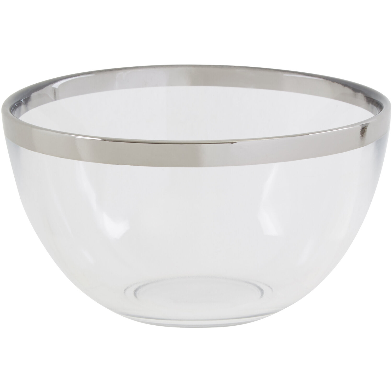 Ida Glass Bowl With Silver Rim - Clear