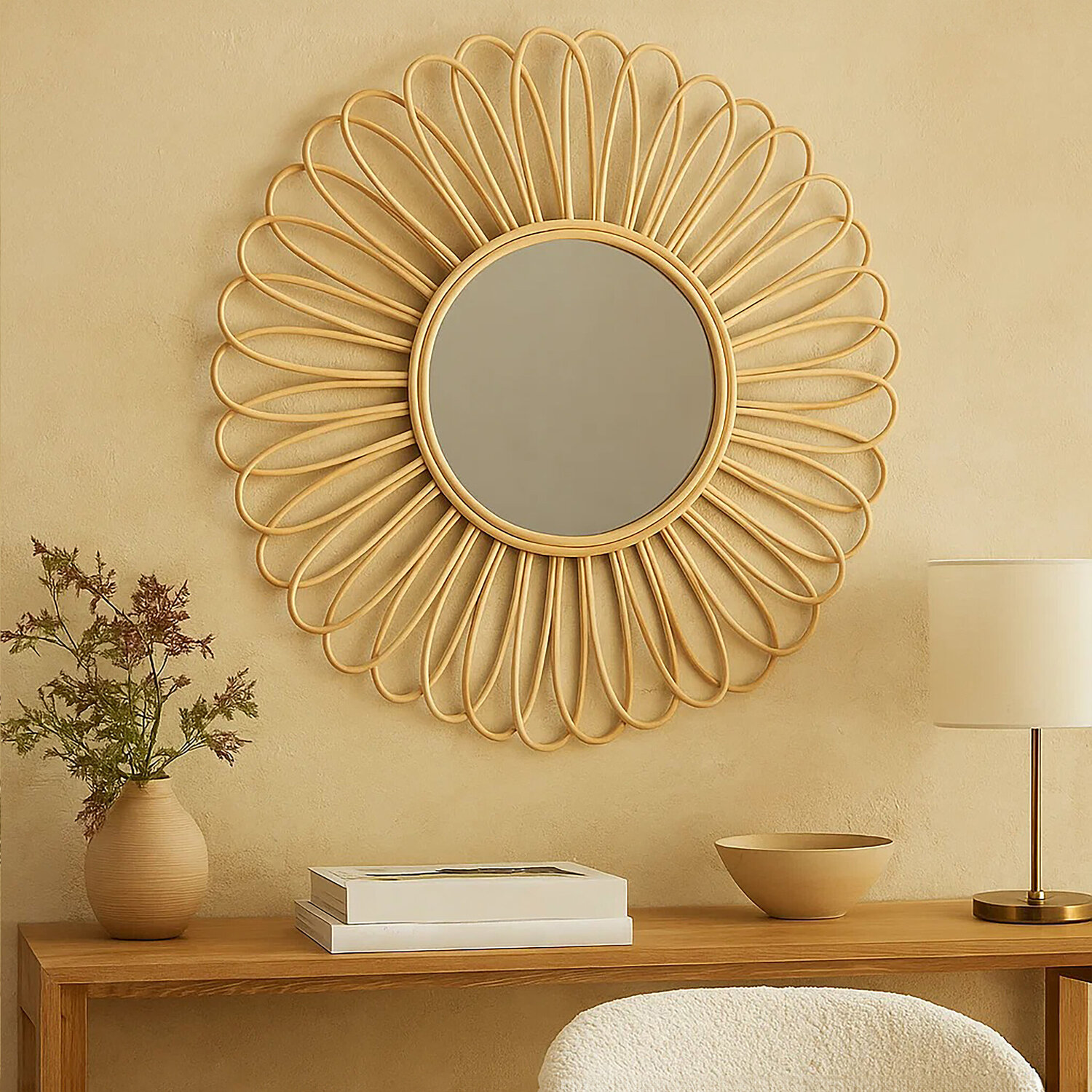 Giordano Ornate Cream Wall Mirror - Gold