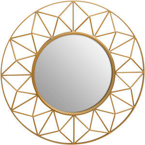 Matera Sunburst Gold Finish Metal Frame Round Wall Mirror