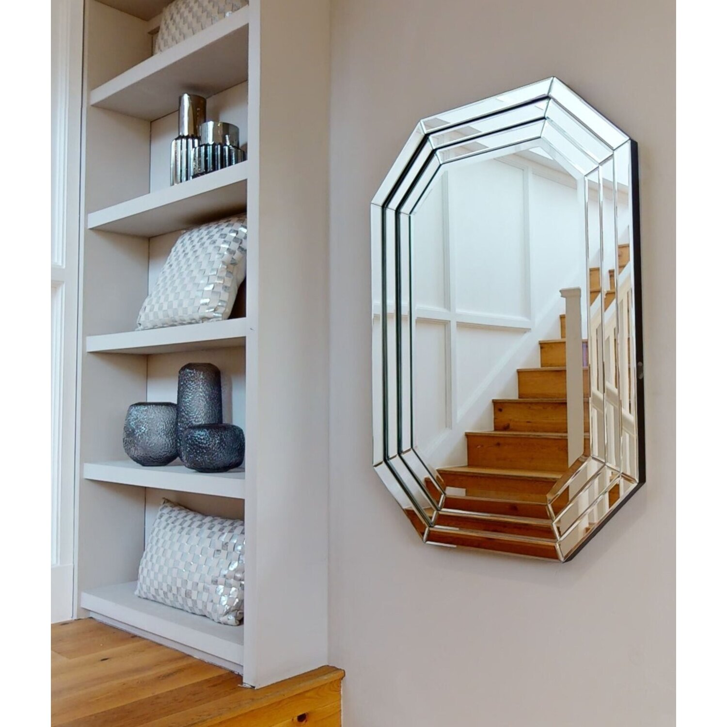 Mataram Teardrop Natural Rattan Wall Mirror - Silver
