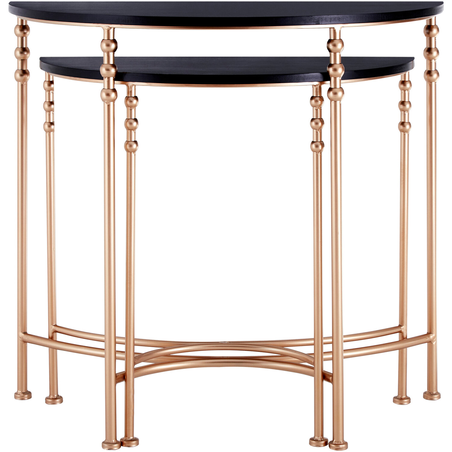 Lexa Set Of Two Half Round Console Tables - Black