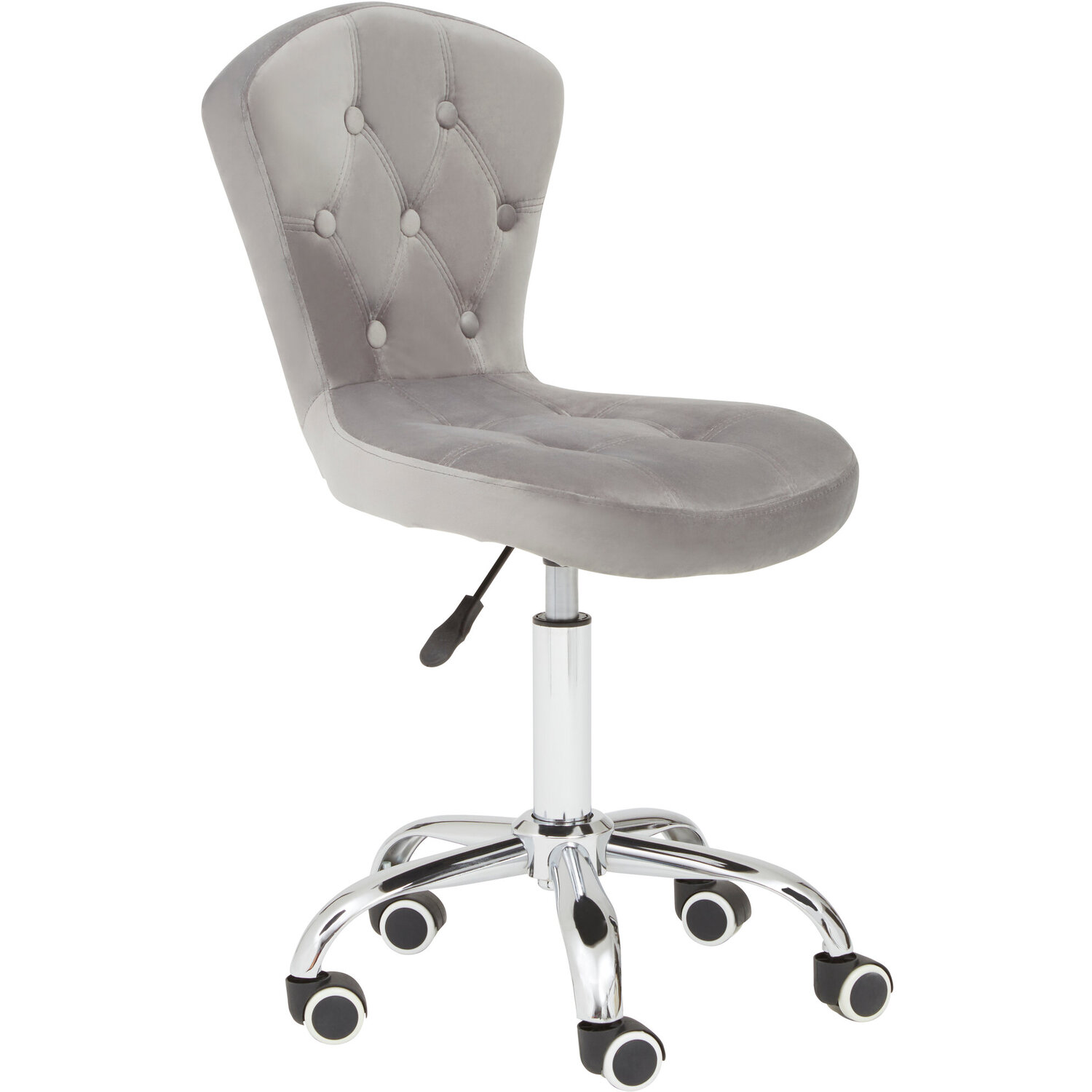 Fayth Grey Velvet Buttoned Home Office Chair - Grey