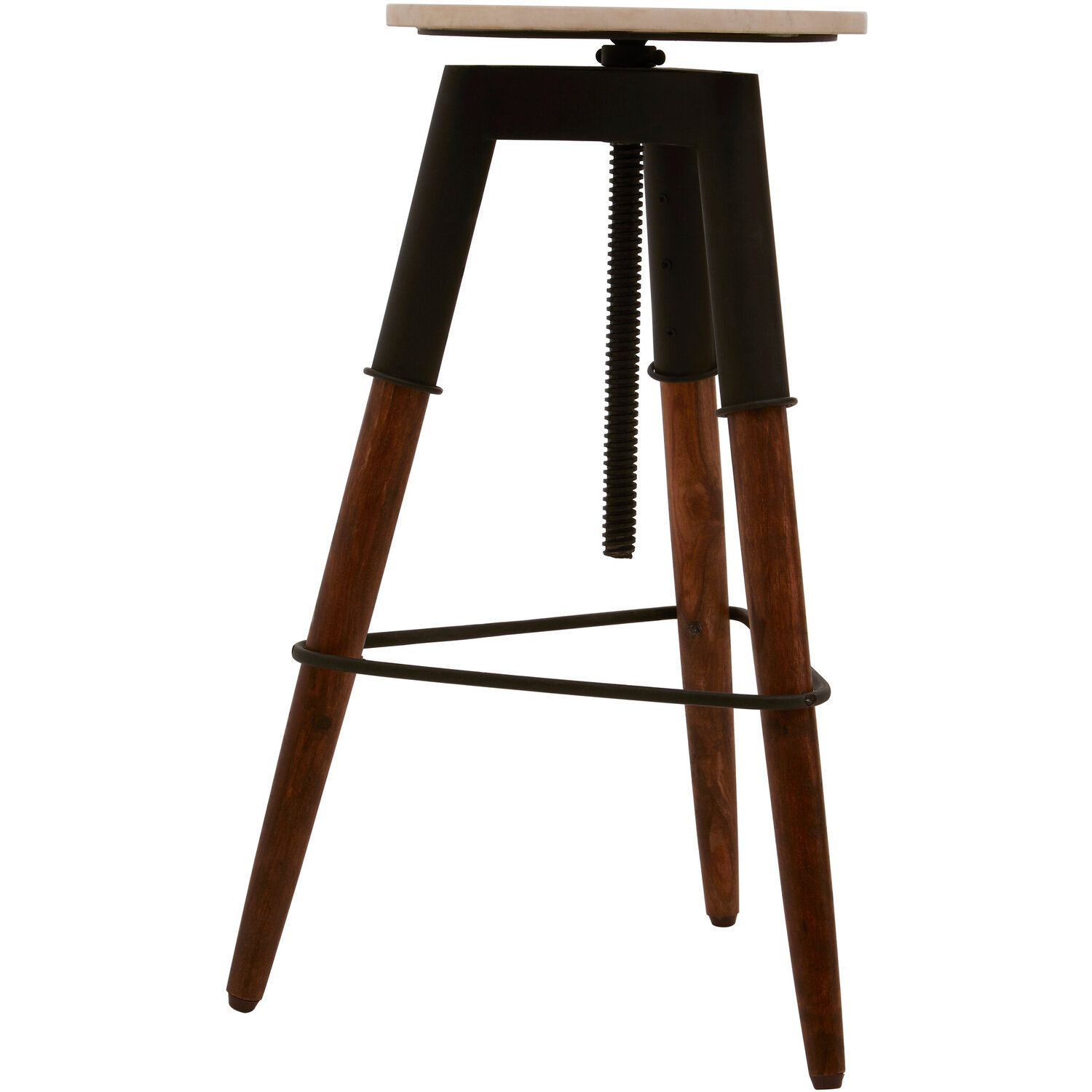 Vasco 3 Leg Bar Stool With Marble Top - Black