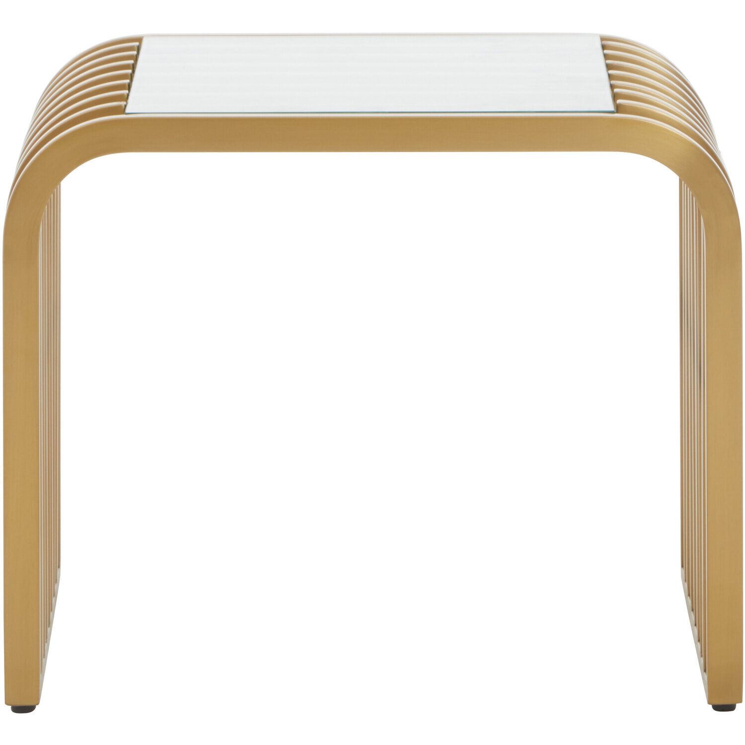 Vogue Matte Gold Slatted End Table - Gold