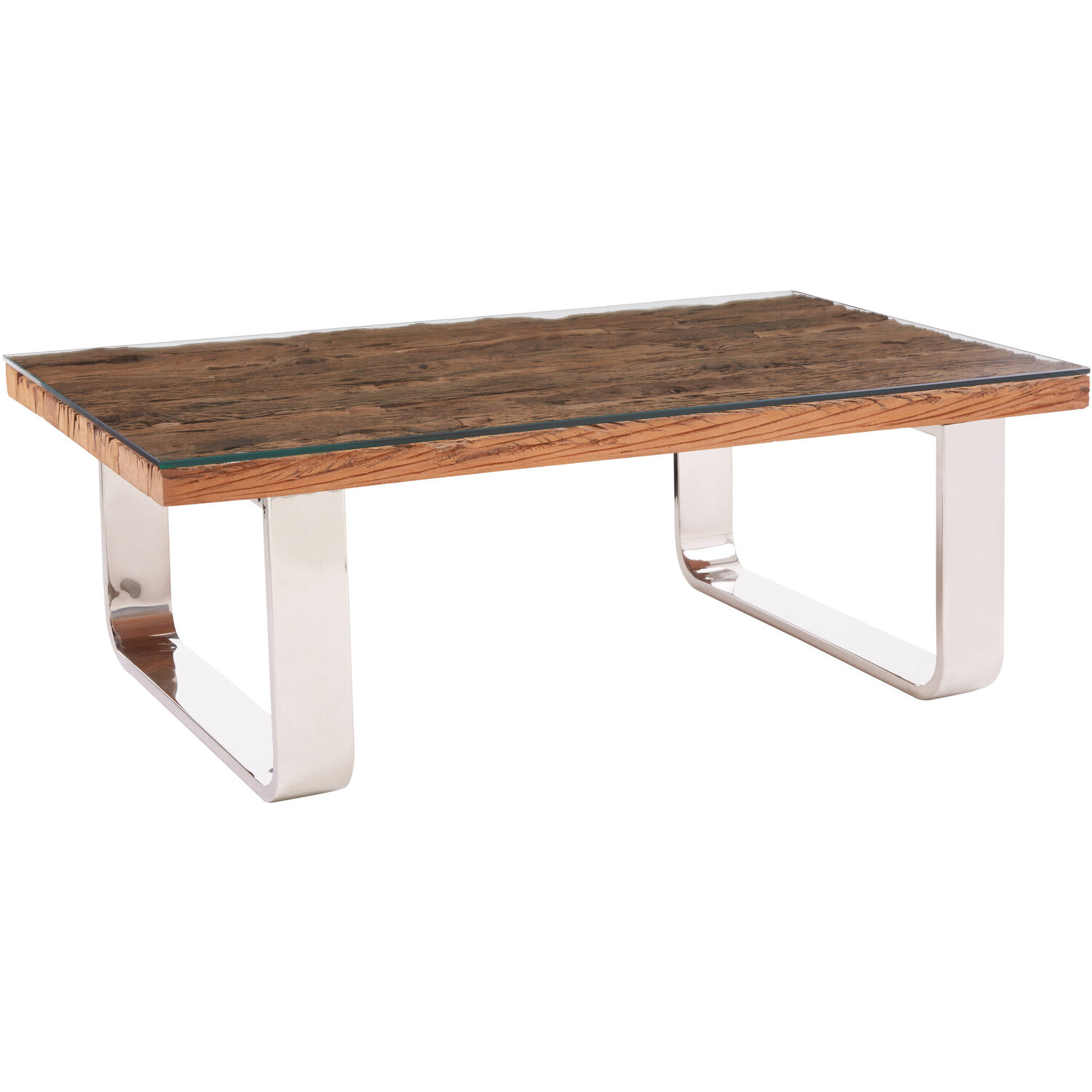 Kerala Natural U Shaped Base Coffee Table - Silver
