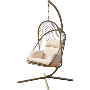 Capri Steel Framed Sage Green Hanging Egg Chair with Cushions