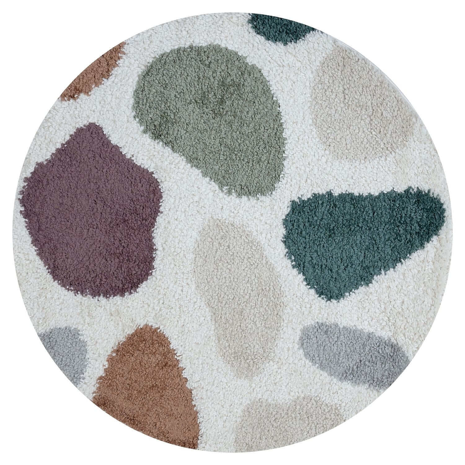 The Rugs Moodi Pebbles Design Patterned Shaggy Rug - Multicolour / 120Cm - Image 3