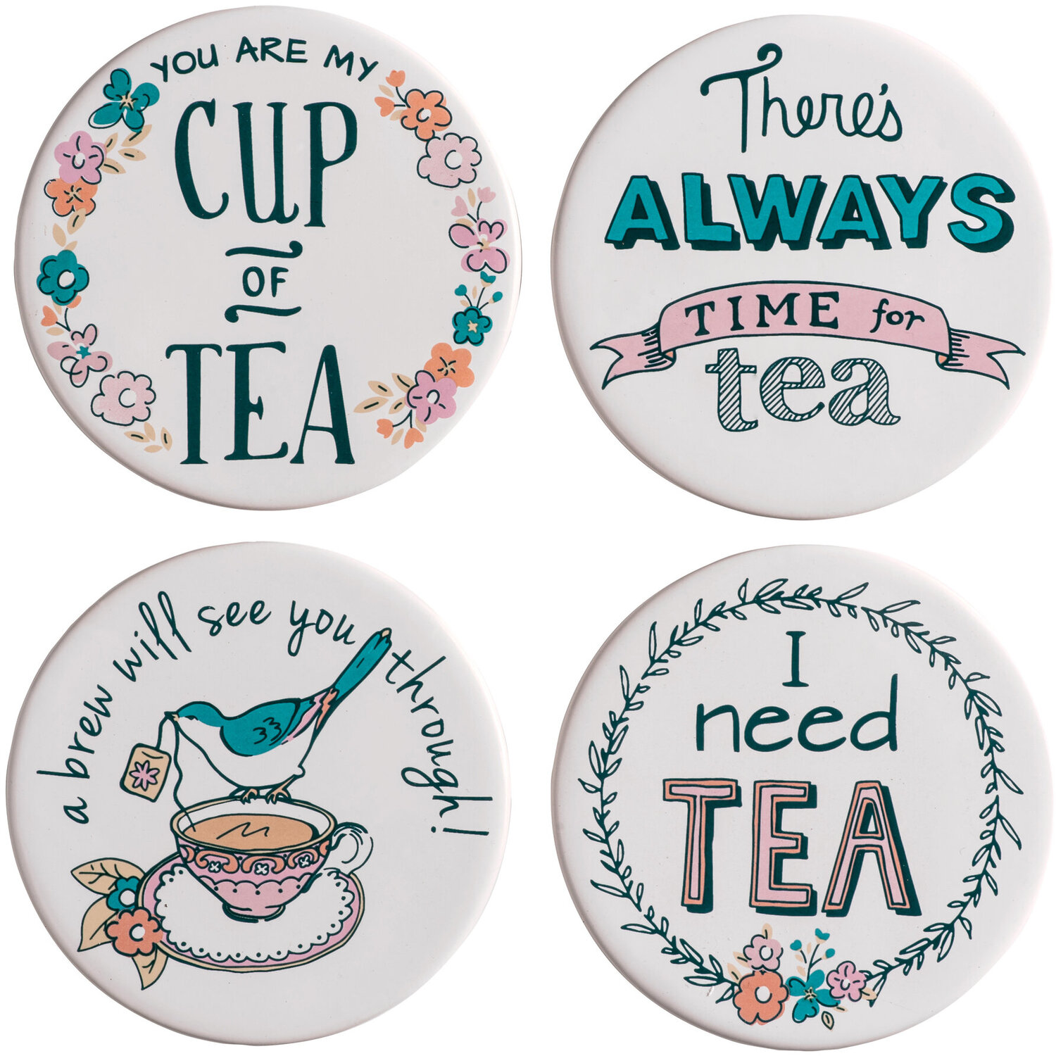 Pretty Things Set Of Four Coasters - Multicolour