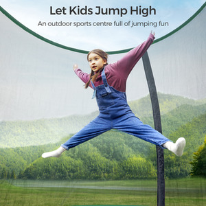 305 cm Diameter round garden trampoline with safety net