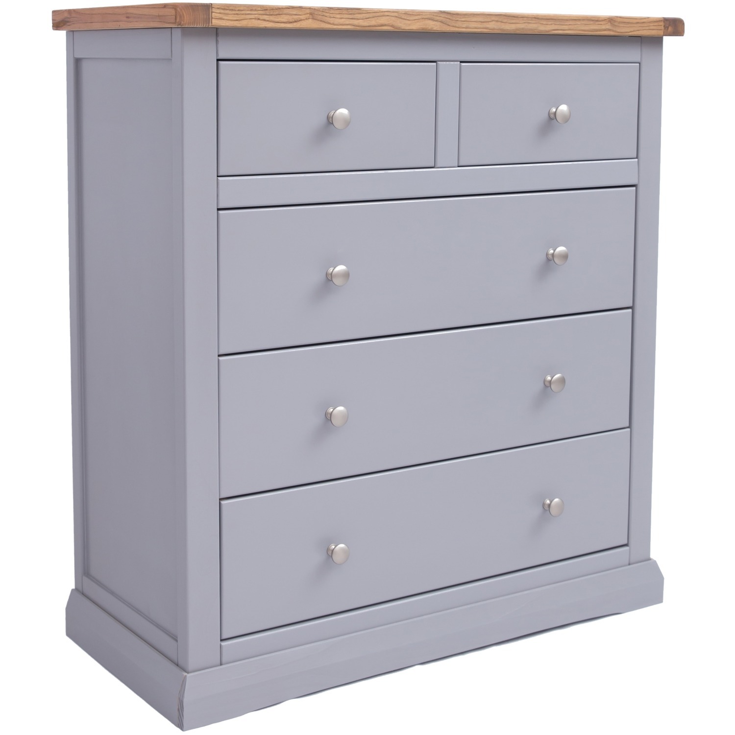 Cabinet Bits Unisex Grey Rocca Drawer Chest Of Drawers Chrome Knob In Size 5 - Image 2