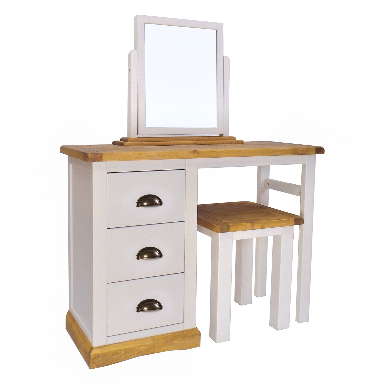 Cabinet Bits Bomporto 3 Drawer Dressing Table Set - Grey