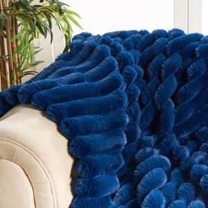 OHS Jumbo Faux Fur Ribbed Throw