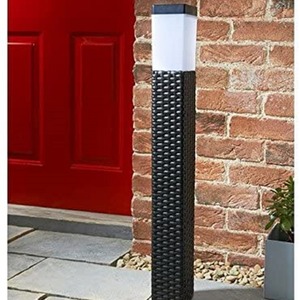 Solar Powered  Rattan Effect Post Light
