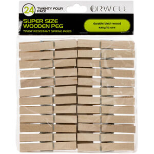 Orwell Super Size Wooden Pegs 24pk