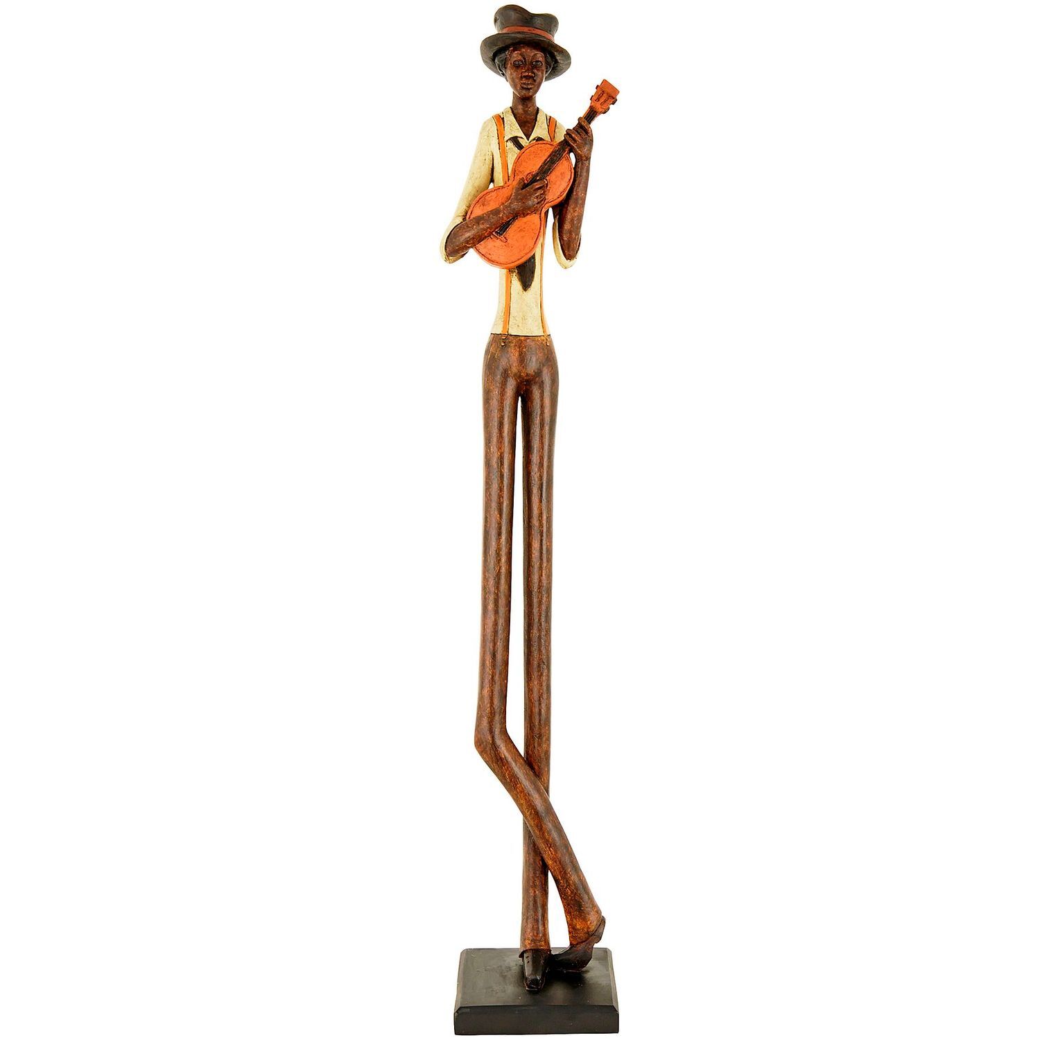 Hill Interiors Standing Jazz Band Strings Guitar - Brown/Cream - One Size