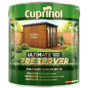 Cuprinol Ultimate Garden Wood Preserver Golden Cedar 4 Litre