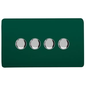 Trendi 4 Gang 2 Way 100w LED Dimmer Screwless 10 Amp Light Switch