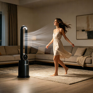 Oscillating Bladeless Fan and LED Night Light
