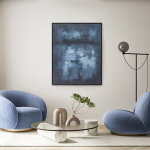 Saphire Hand Paint Detail Framed Canvas