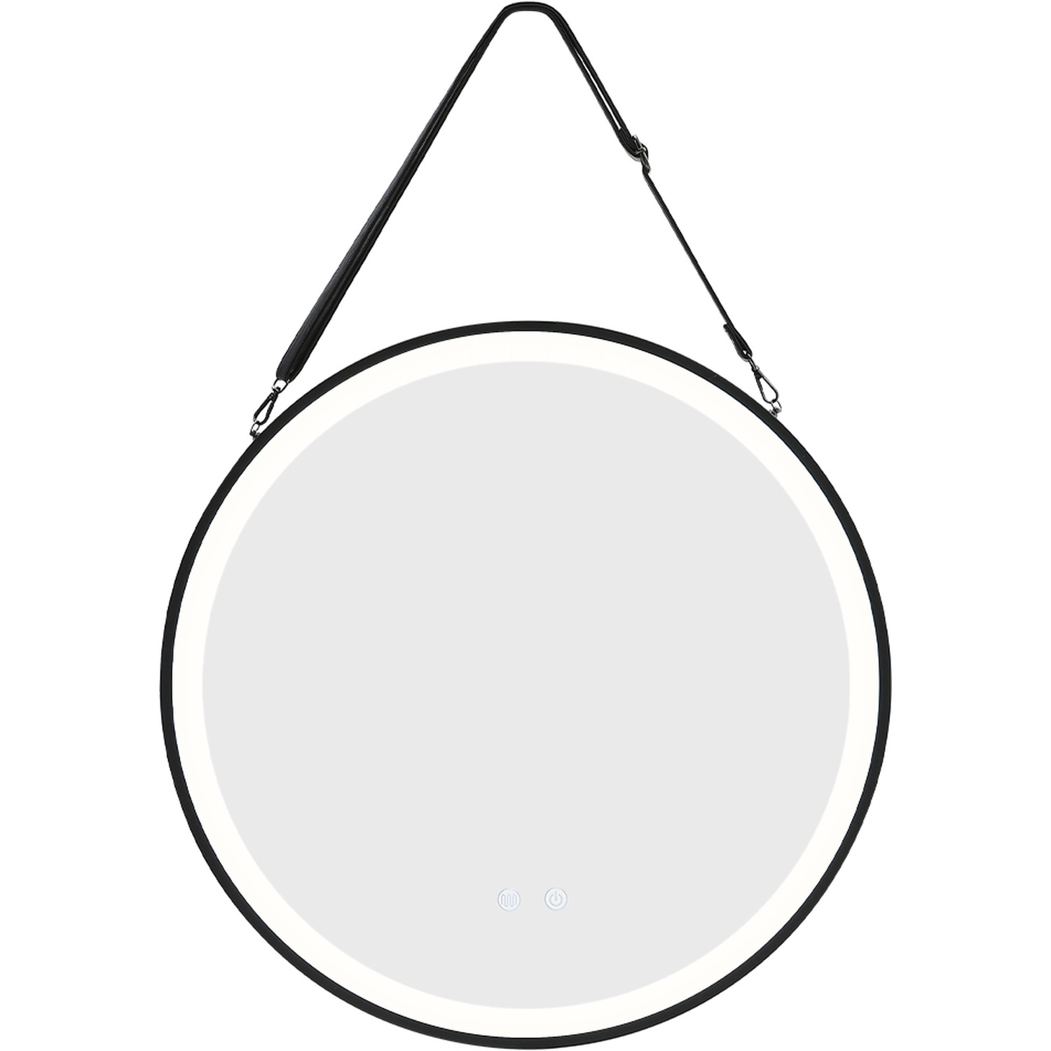 LED Hanging Mirror with Dimmable Light and Demister - Black