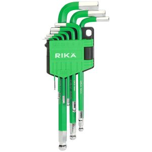 Rikä 9pc CRV Metric Long Ball-End Star Key Set with Laser Marks