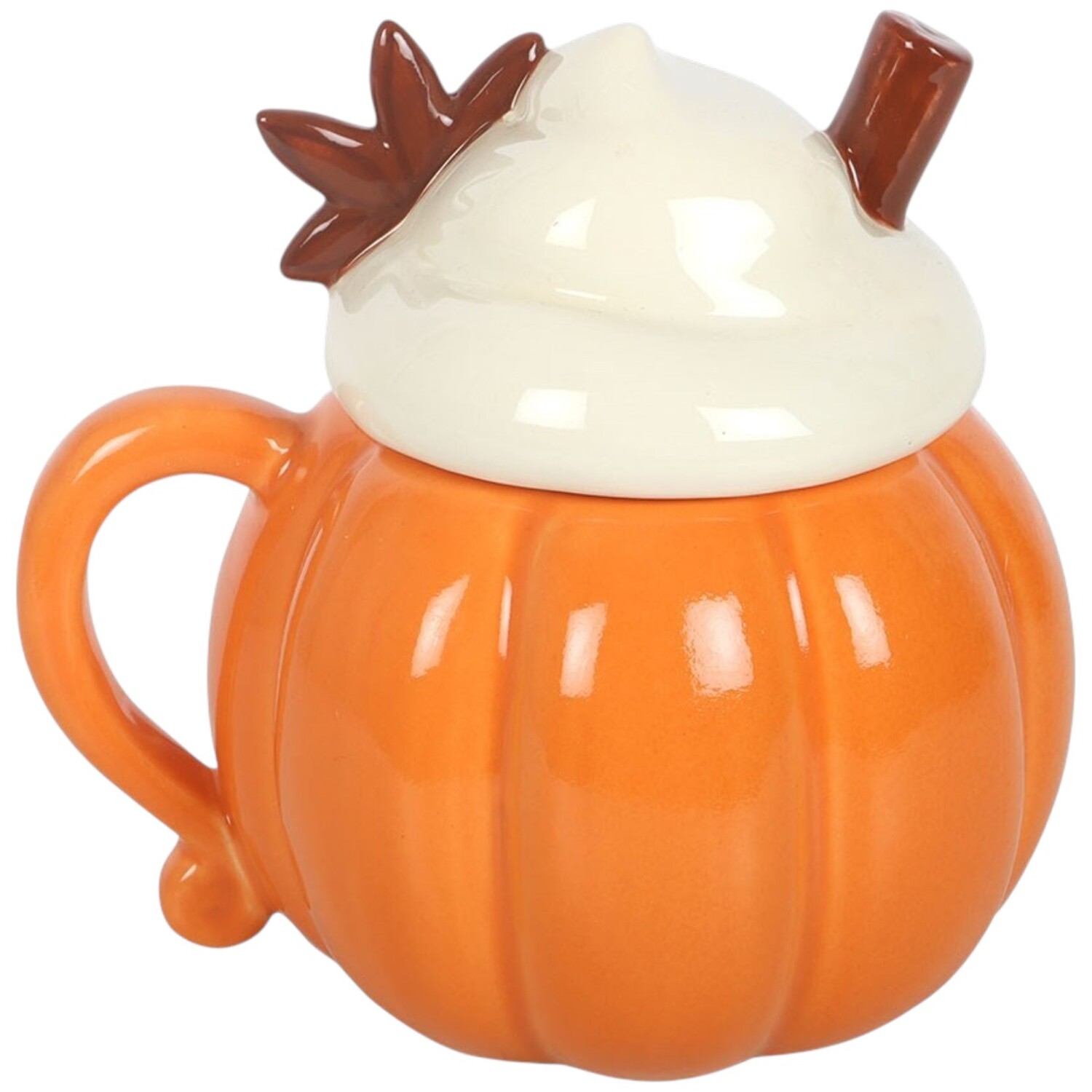 Kingsbury Gifts Pumpkin Cream Lidded Mug