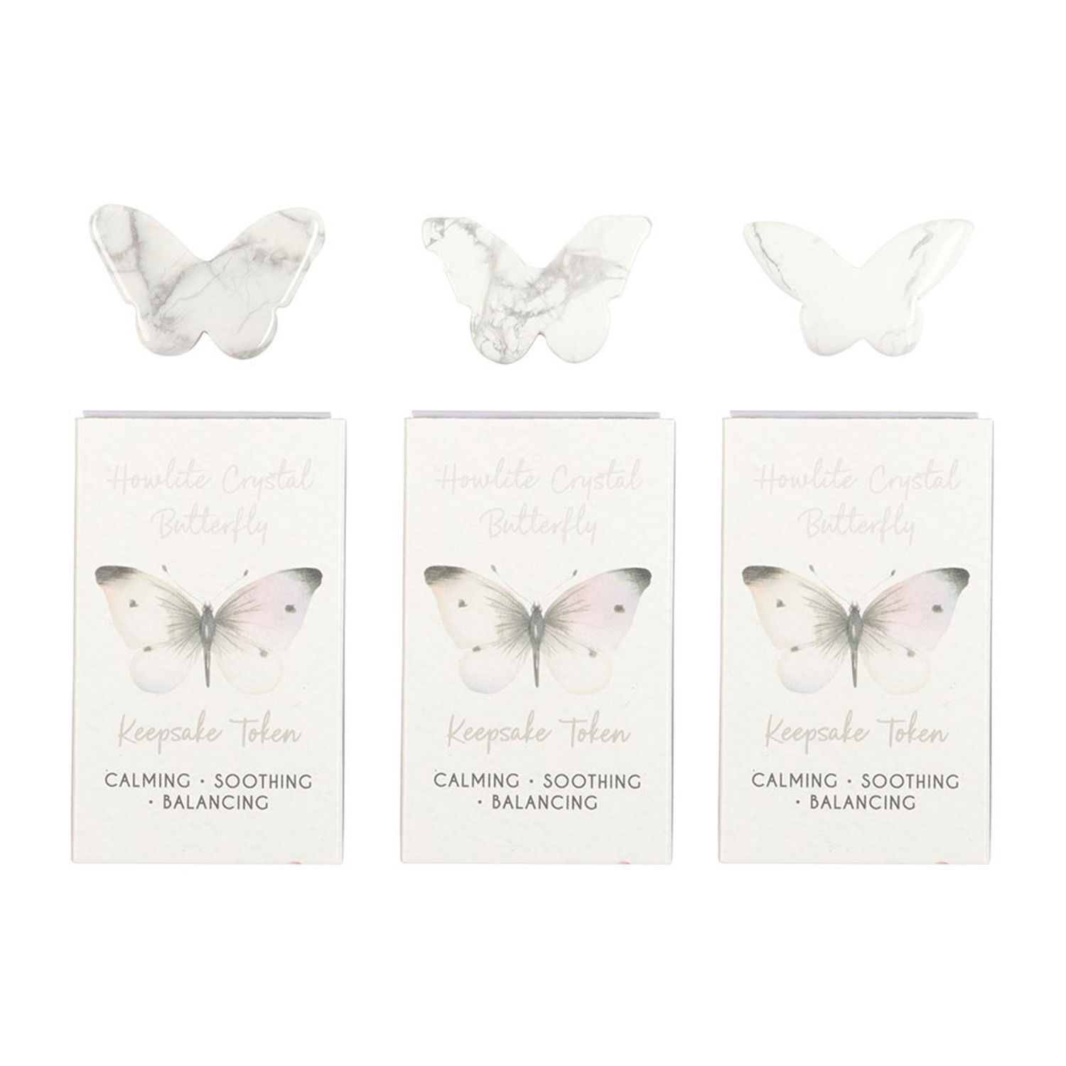 Something Different Howlite Butterfly Keepsakes (Pack of 12) White White 1