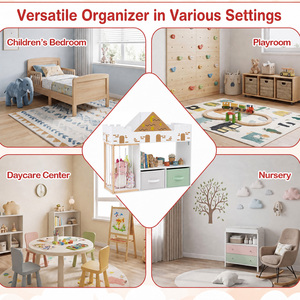 Kids Bookshelf with Open Shelves
