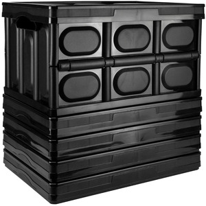 TekBox 30L Black Folding Storage Box - Set of 5 Boxes