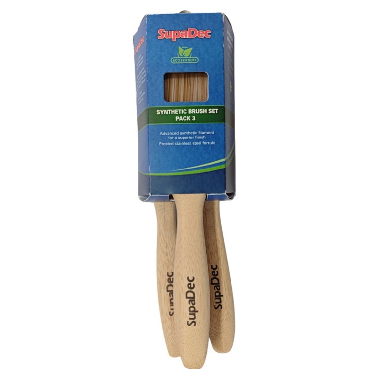 Supadec Synthetic Paint Brush Set (Pack Of 3) - Brown