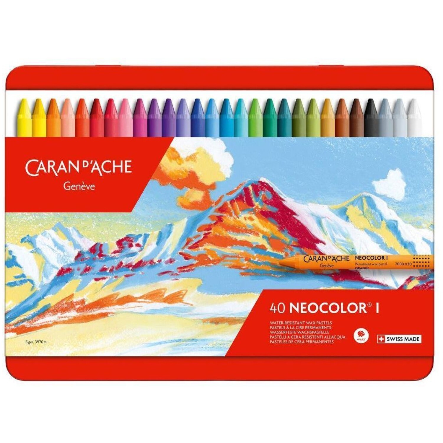 Caran D'ache Neocolor I 40 Water-Resistant Wax Pastels - Assorted Colours