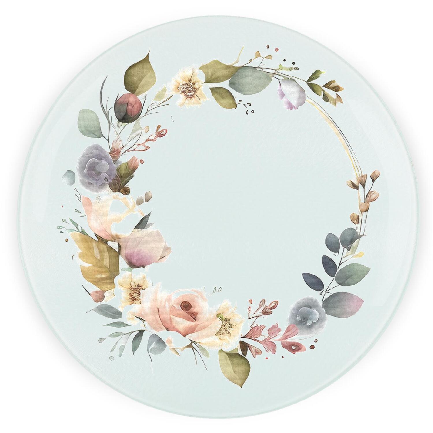 Image of Floral Wreath Round Worktop Protector -&hellip;