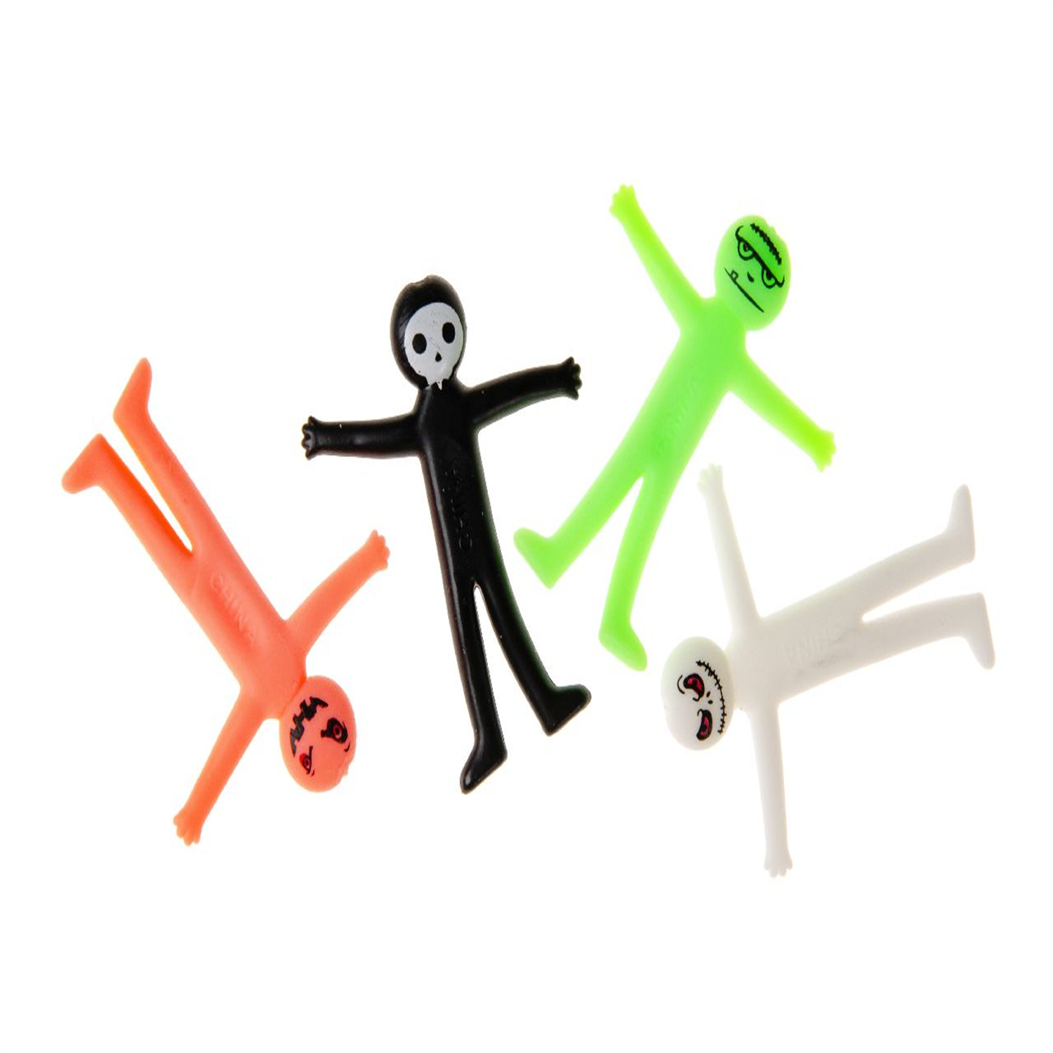  - Pack Of 12 Halloween Stretchy Smile Face Figures- Theme Party Bag Filller Gifts - Image 3