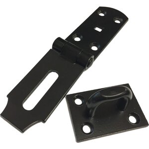 Dzina Safety Hasp and Staple Heavy Duty 200mm x 45mm x 3mmn (8 x 1.3/4 Inch) Black, Pack of 1