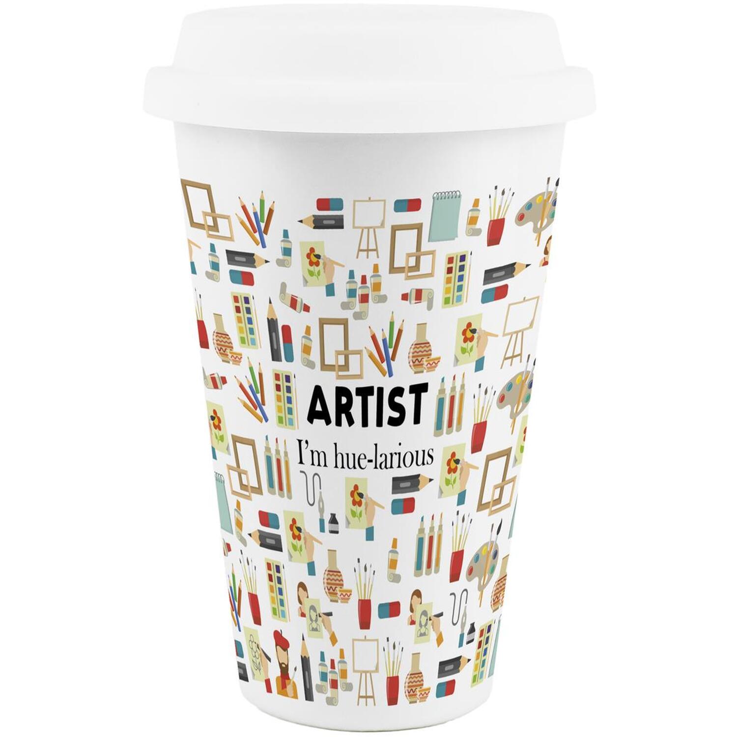 Image of Novelty Artist Ceramic Travel Mug -&hellip;