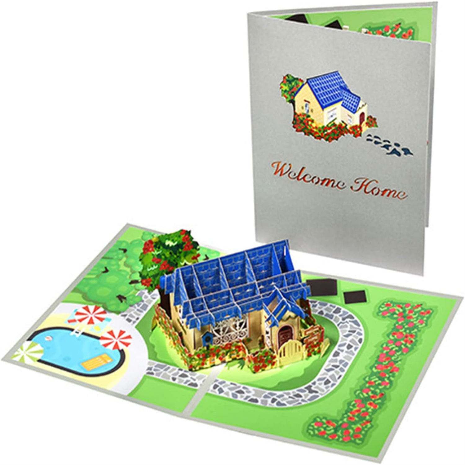 Brightfeel House And Garden 3D Pop Up Greeting Card For New Home Or Housewarming - White