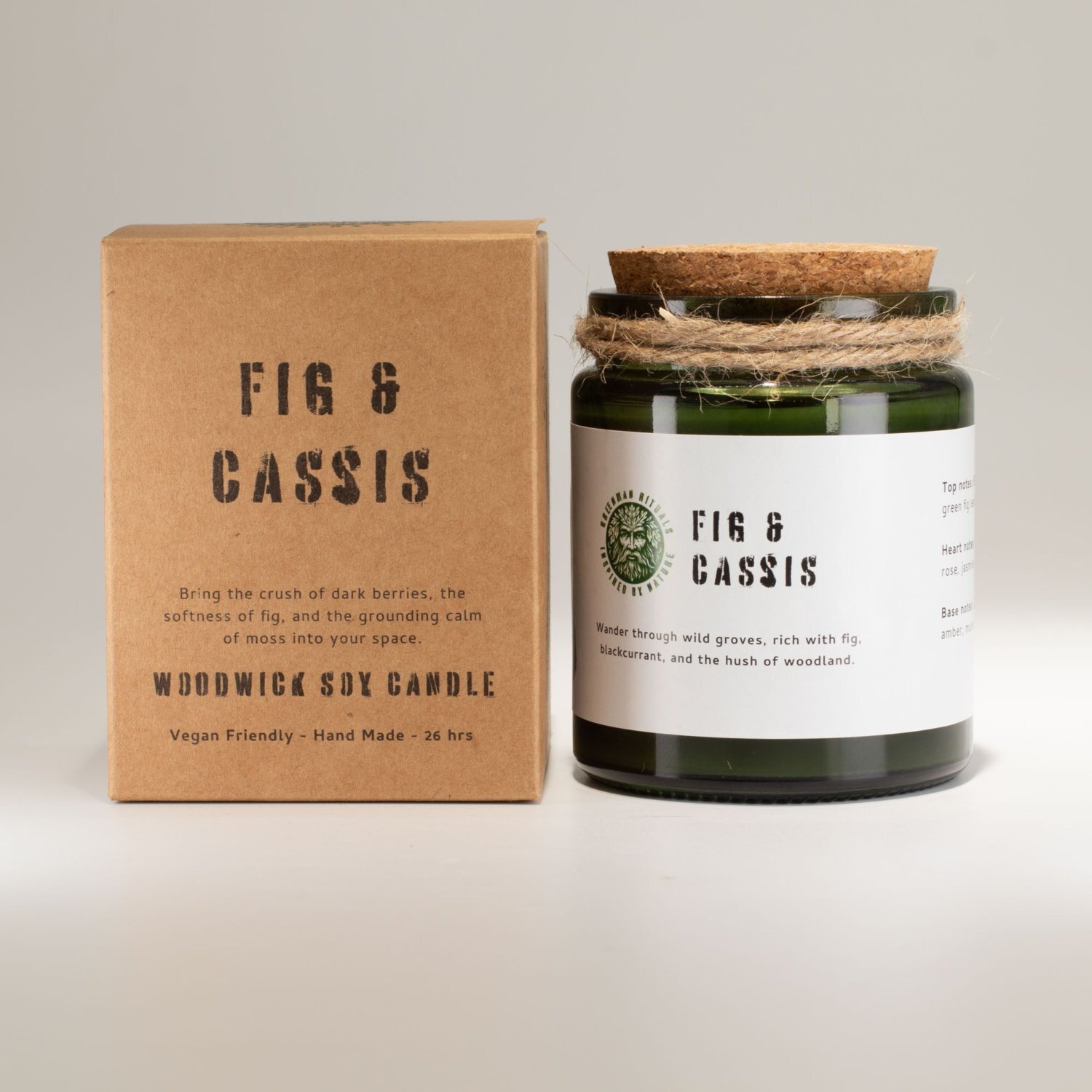  - Greenman Woodwick Soy Candle Fig Cassis 26 Hour Burn - Image 3