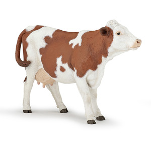PAPO Farmyard Friends Montbeliarde Cow Toy Figure - 51165 - Brown/White