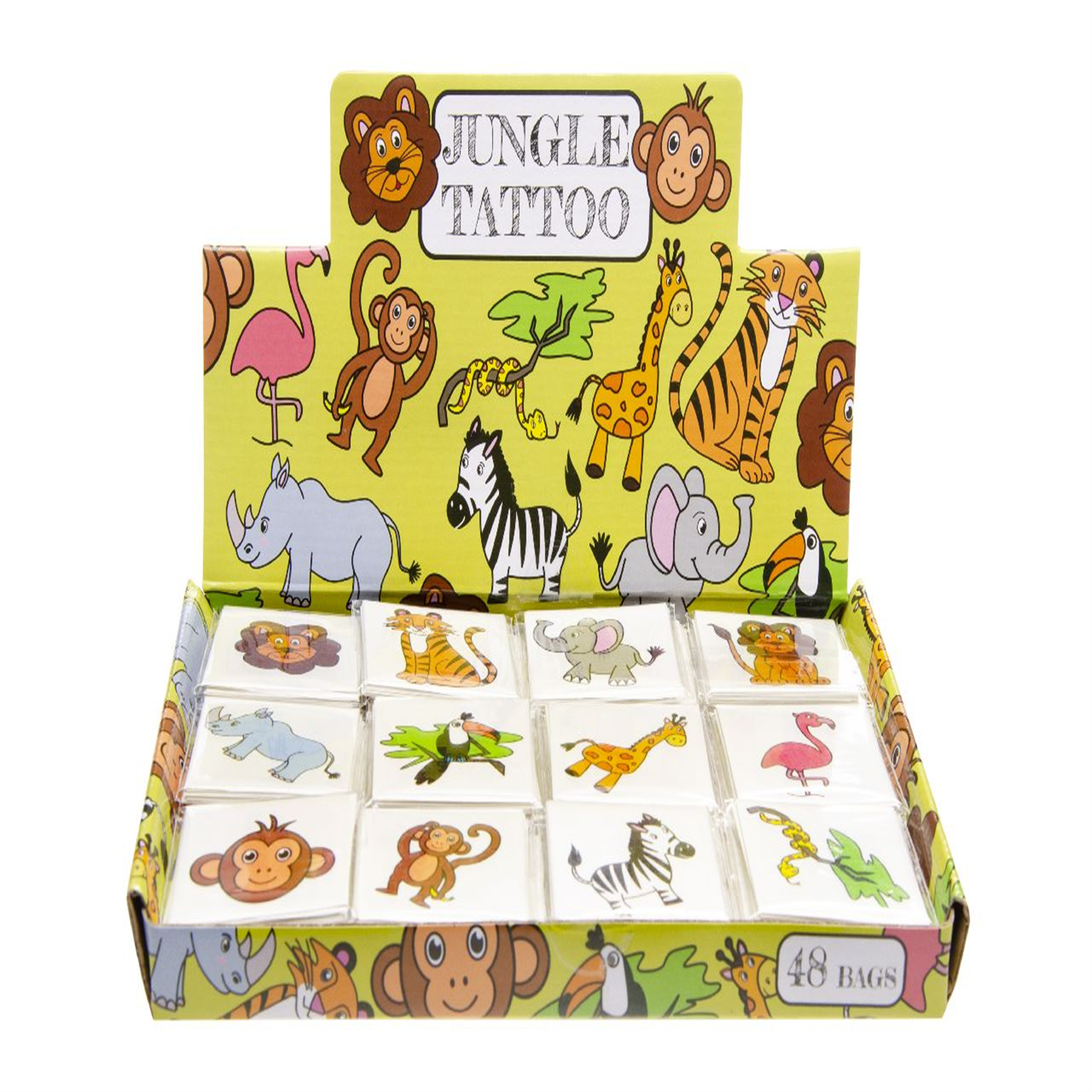 - 12 Pack Of 12 Pieces Wild Animal Tattoos- Theme Party Bag Filller Gifts - Image 2