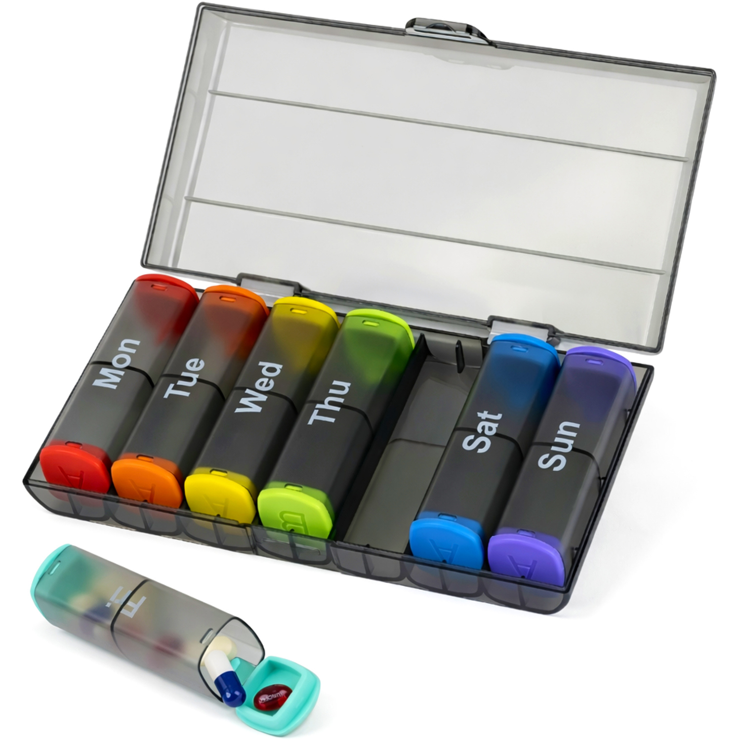 Fineway Weekly Pill Organiser Black - Black