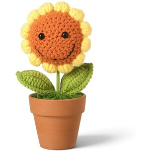 Heaven Sends Knitted Sunflower in Pot Ornament
