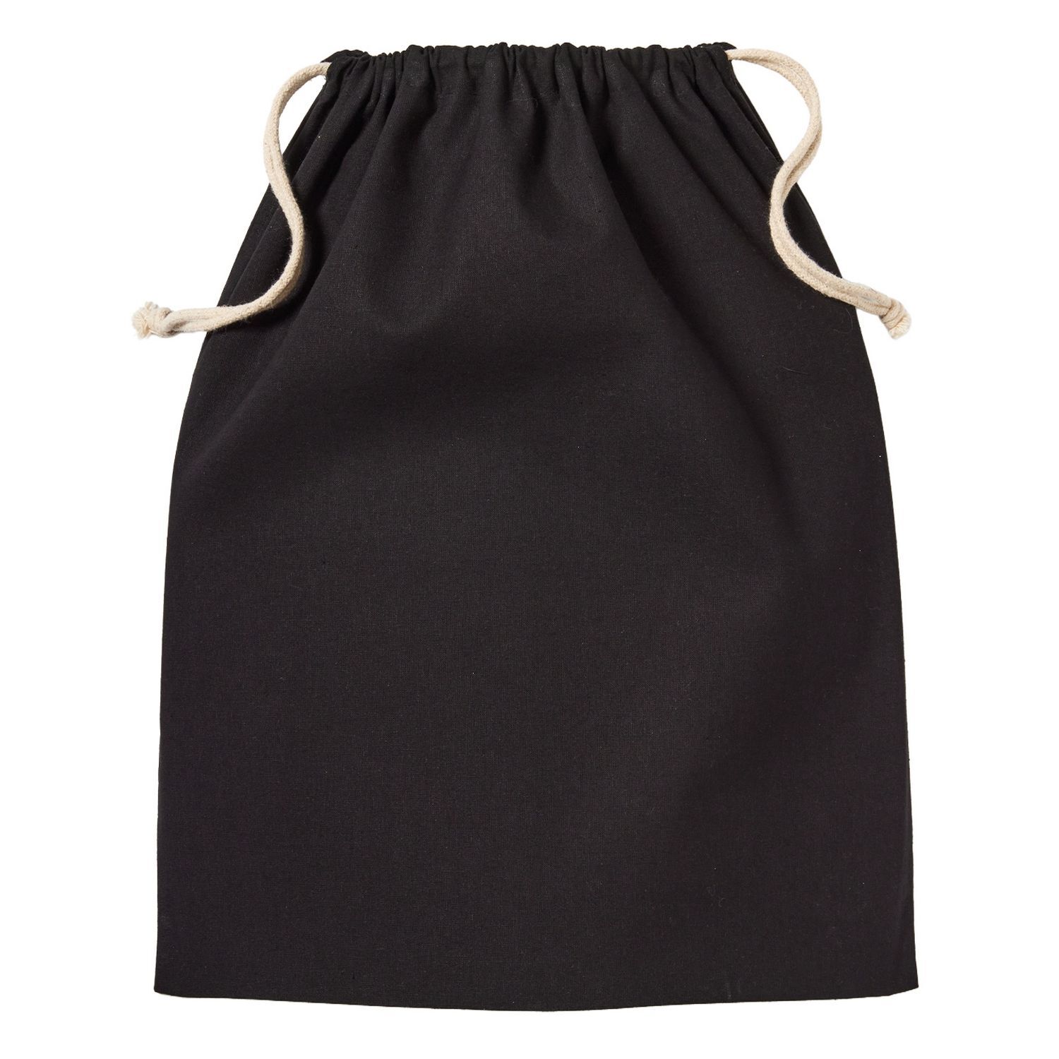 Nutshell Plain Organic Cotton Drawstring Bag - Black