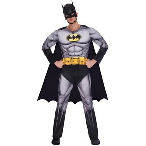 Adults Superhero Costume Black Cape and Cowl Fancy Dress Halloween Party Comic Con Outfit